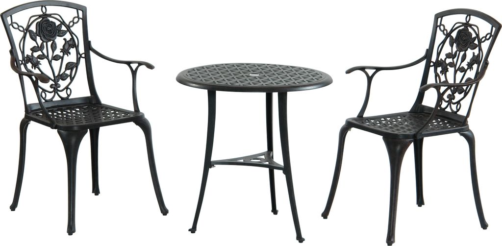 Inko Bistro Set Rose Bronze / 2 Sessel mit Arm