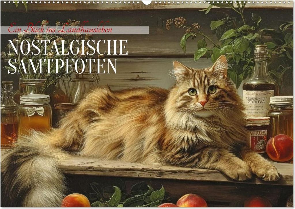 Nostalgische Samtpfoten (Wandkalender 2027 DIN A2 quer), CALVENDO Monatskalender