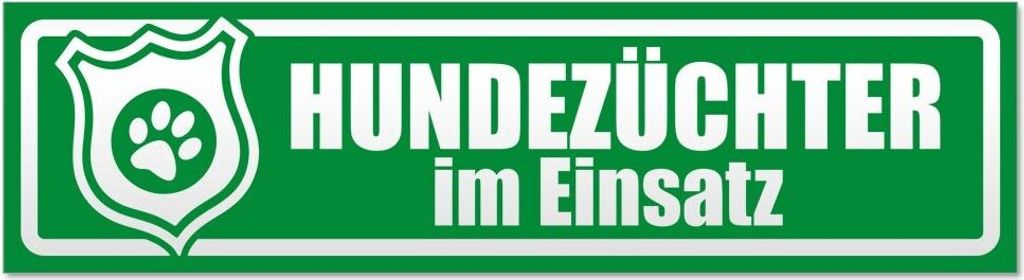 Kiwistar Hundezüchter im Einsatz invertiert Magnetschild Schild magnetisch - 45cm Grün - Magnetfolie für Auto PKW Kfz