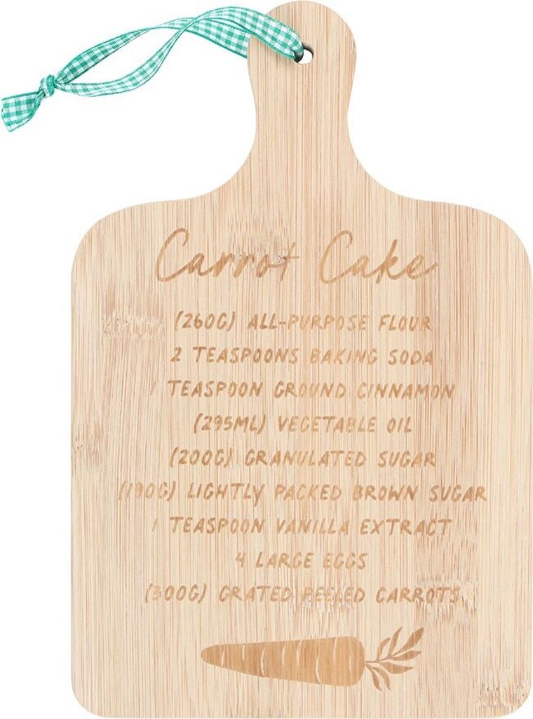 Something Different - Schneidebrett "Carrot Cake Recipe", Bambus SD6658 (Einheitsgröße) (Natürlich)