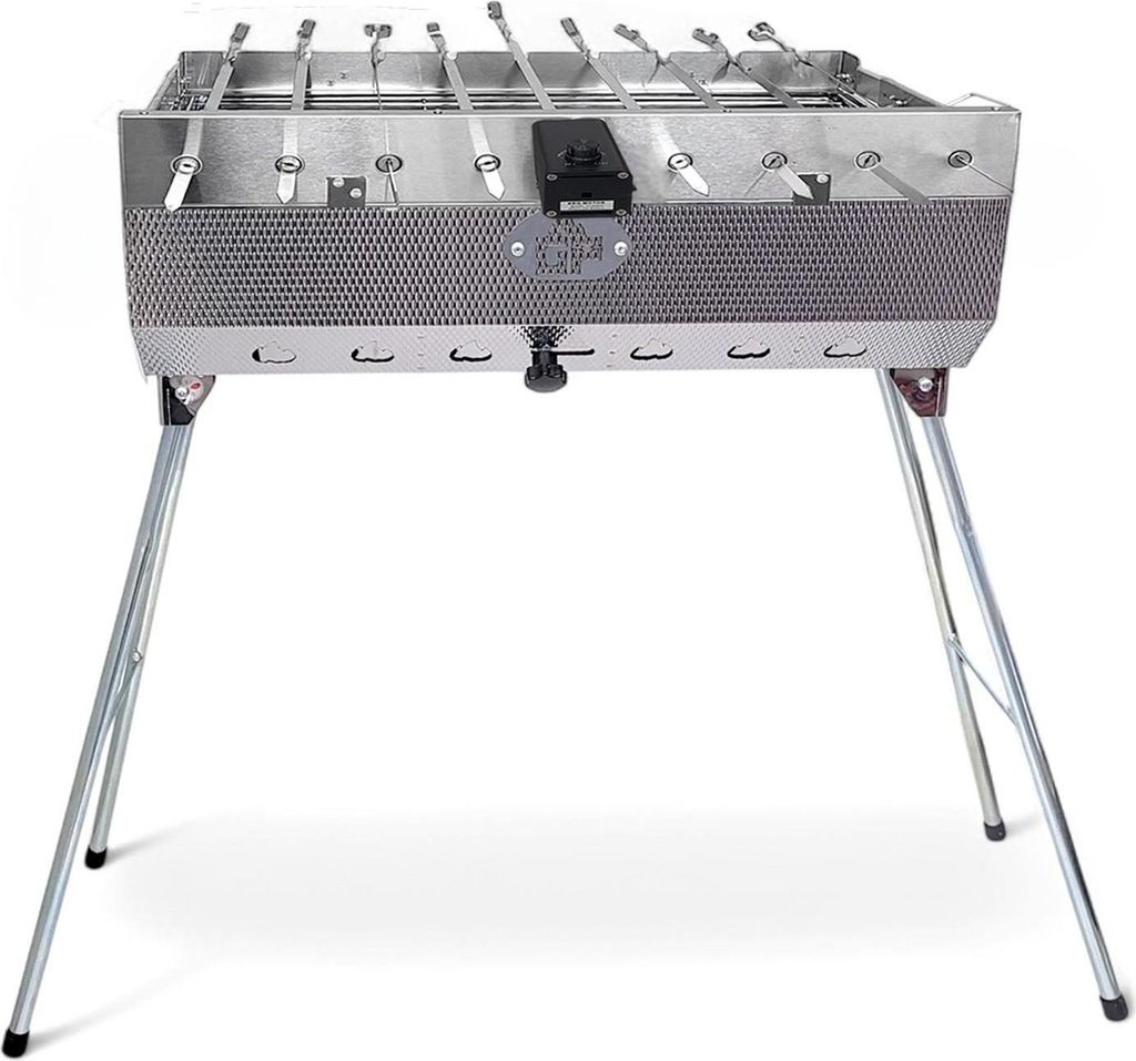 Mangal Set Taschkent 9er Drehspieß 230V Motor Spieße Produktbild 
