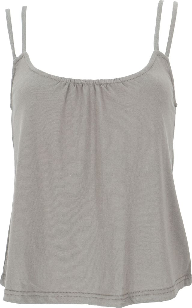 Lockeres Yogashirt, Sommertop, Top aus Biobaumwolle mit Druck - Grau, Damen, Baumwolle(Bio), Größe: XL