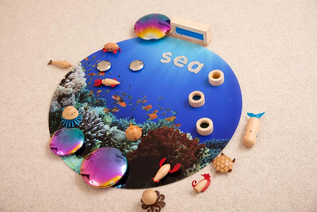 Tapis d'Éveil Éducatif Monde Marin TickiT Idéal pour École et Maison