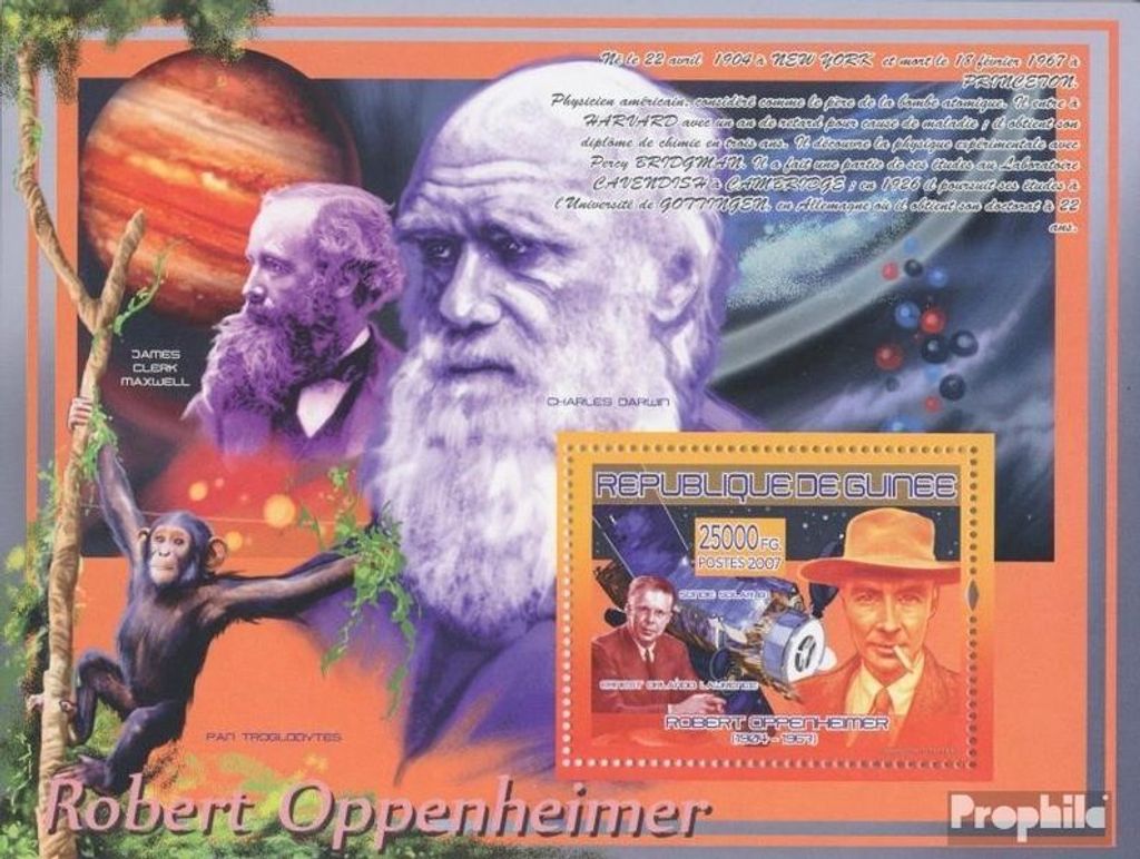 Briefmarken Guinea 2007 Mi Block 1474 (kompl. Ausgabe) postfrisch Ernest Orlando Lawrence, Sonde Solar B