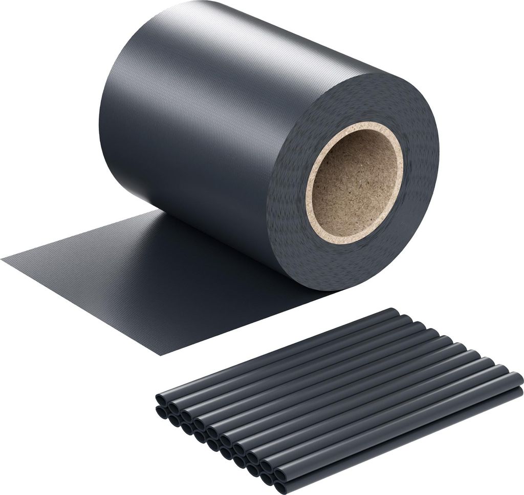 Sichtschutz Streifen, 35mx19cm anthrazit aus PVC 450g/m², Produktbild 