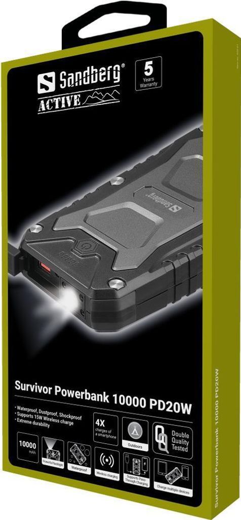 Sandberg - Powerbank Survivant 10.000mAh PD20W Image du produit 