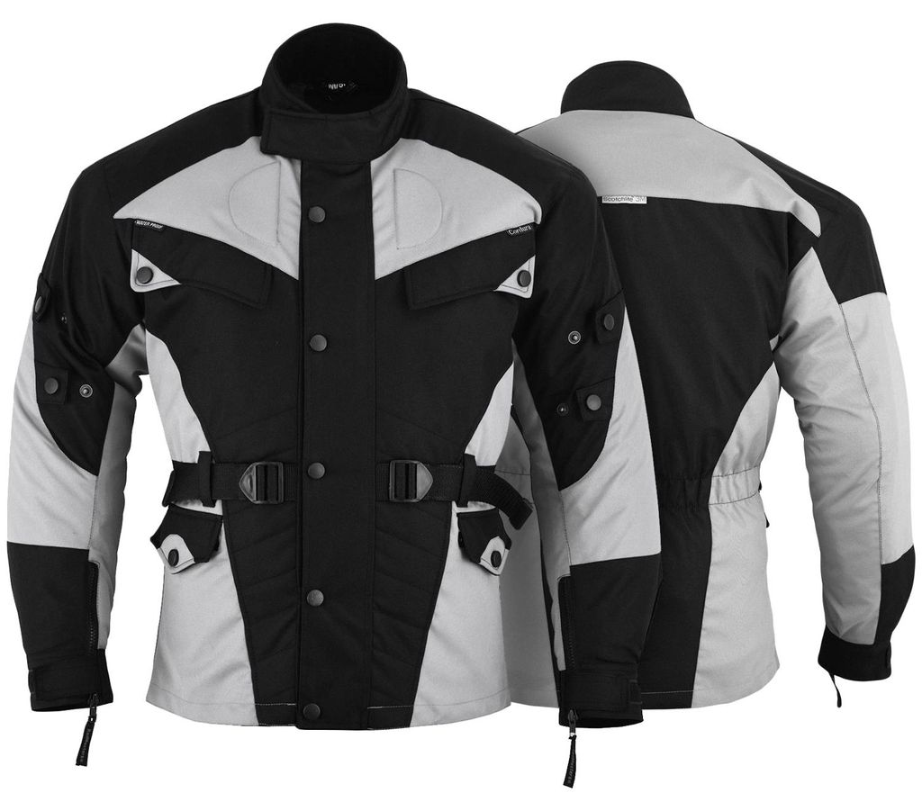 Motorradjacke Textilien Schwarz/Hellgrau, Größe:54/XL Produktbild 