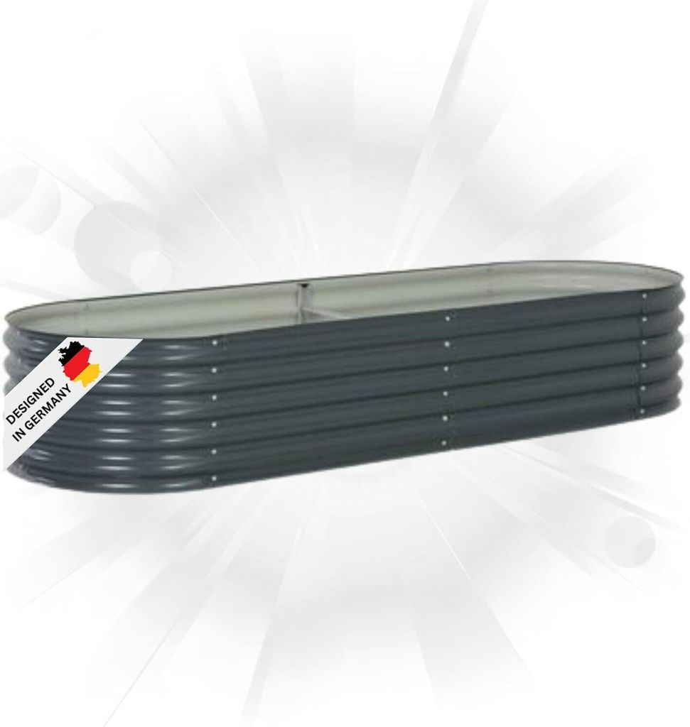 DELUKE rundes Hochbeet für Garten BLUMO | Verzinkter Stahl | Wetterfest | Gartenbeet rund Kräuterbeet Blumenbeet Frühbeet für Garten Gemüseb...