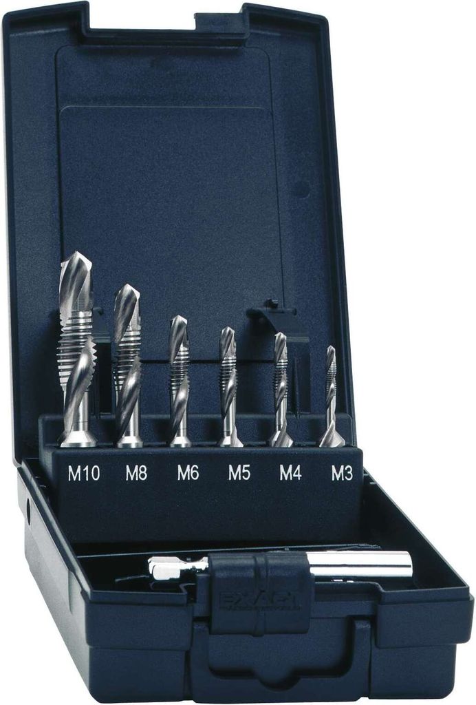 Exact Gewindebohrer Bit-Satz ClipSet A SGE-Bits HSSG M3-M10 Sechskant