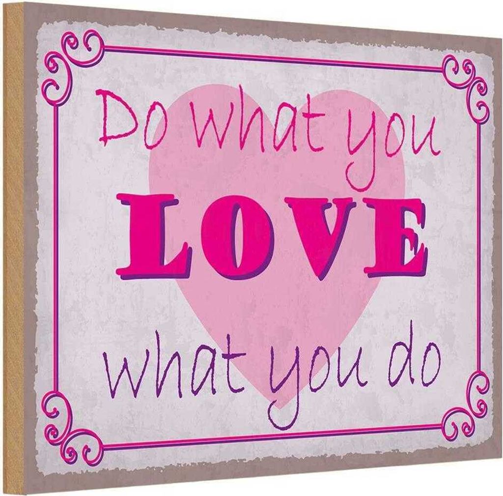 vianmo Holzschild 20x30 cm do what love you Dekoration