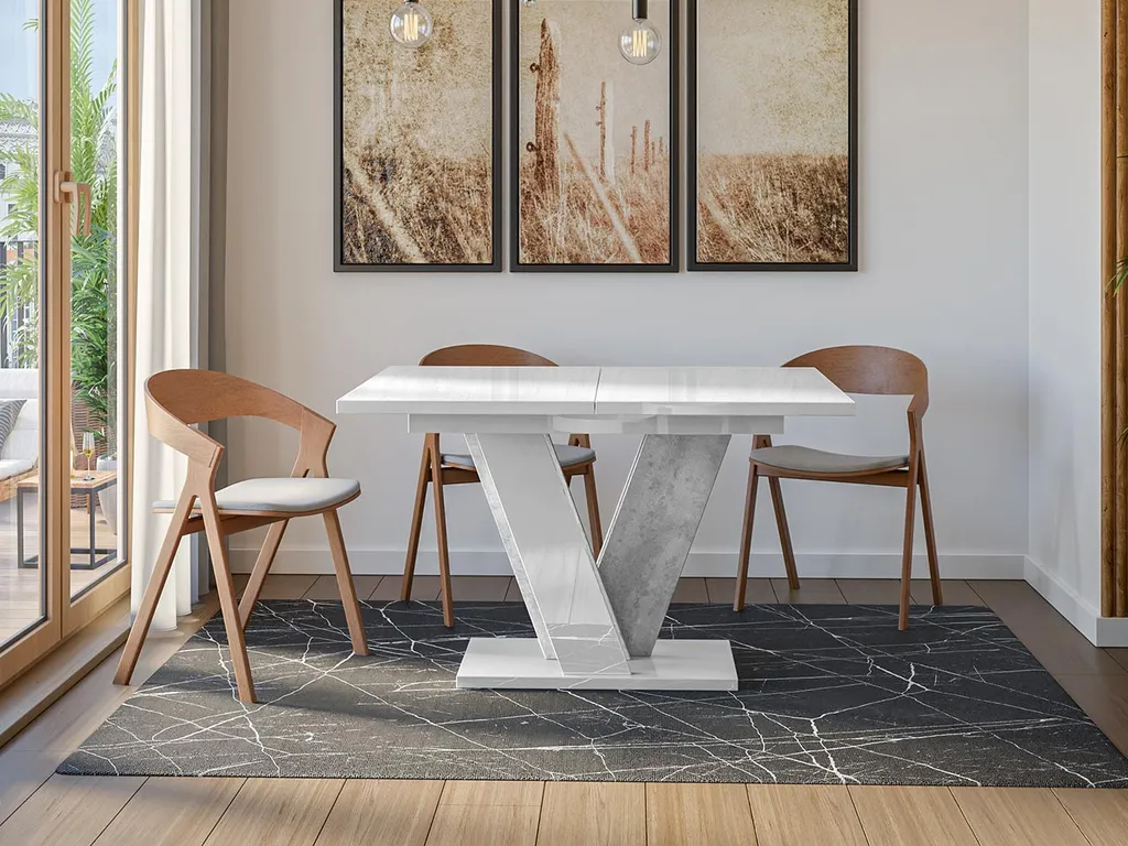Table à manger modulable 120x90 cm FREJMA idéale pour 6 personnes