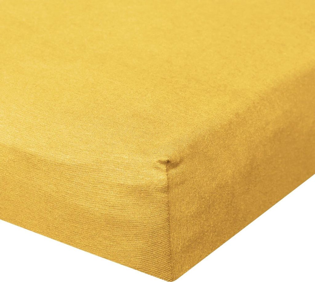 Bettwaren-Shop Jersey Spannbetttuch Ultra-Stretch 120x200 - 130x220 cm gold