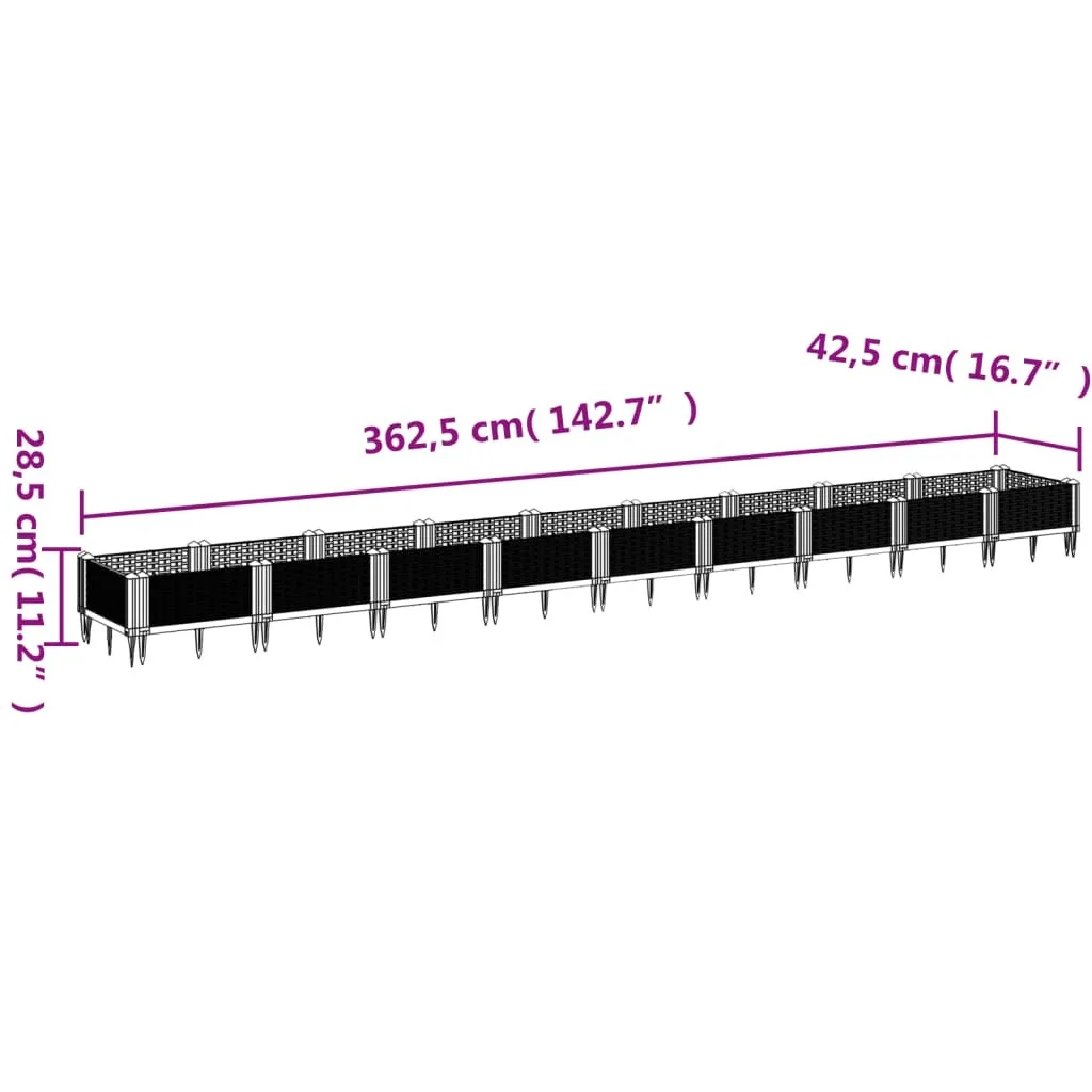 Jardinière Modulable sur Piquets pour Potager ou Bordure 362,5cm - 7