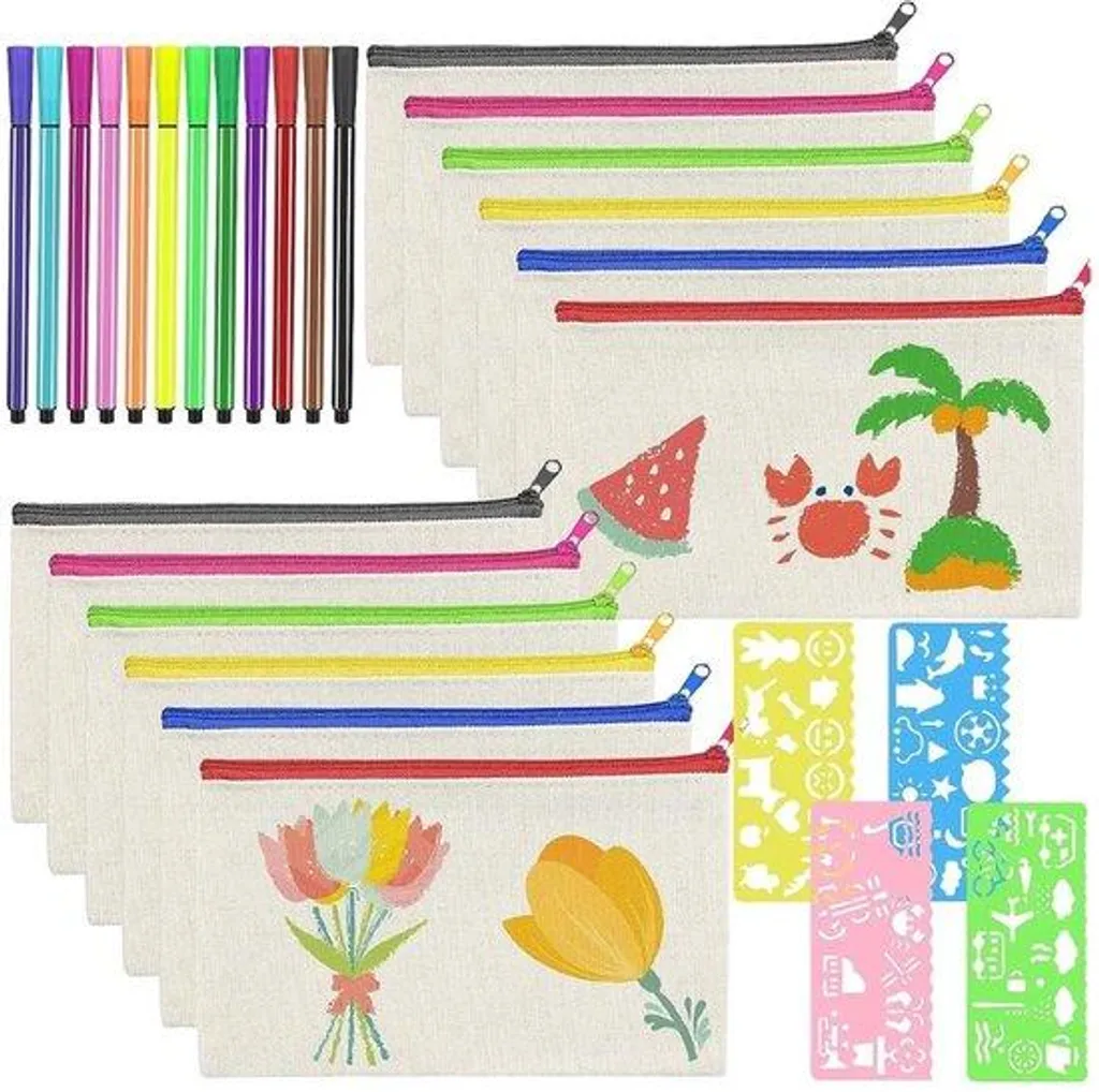 Trousse à décorer pour enfant, kit de 12 pièces créatif avec crayons