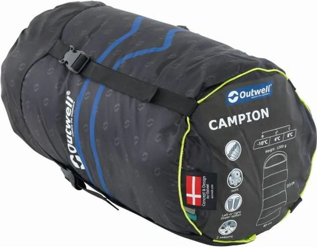 Sac de couchage Outwell Campion Lux Teal - Idéal pour Camping et Rando - 12