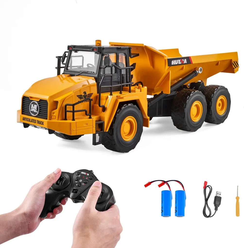 Camion benne RC robuste et facile à piloter - Engin chantier 11CH 1:16