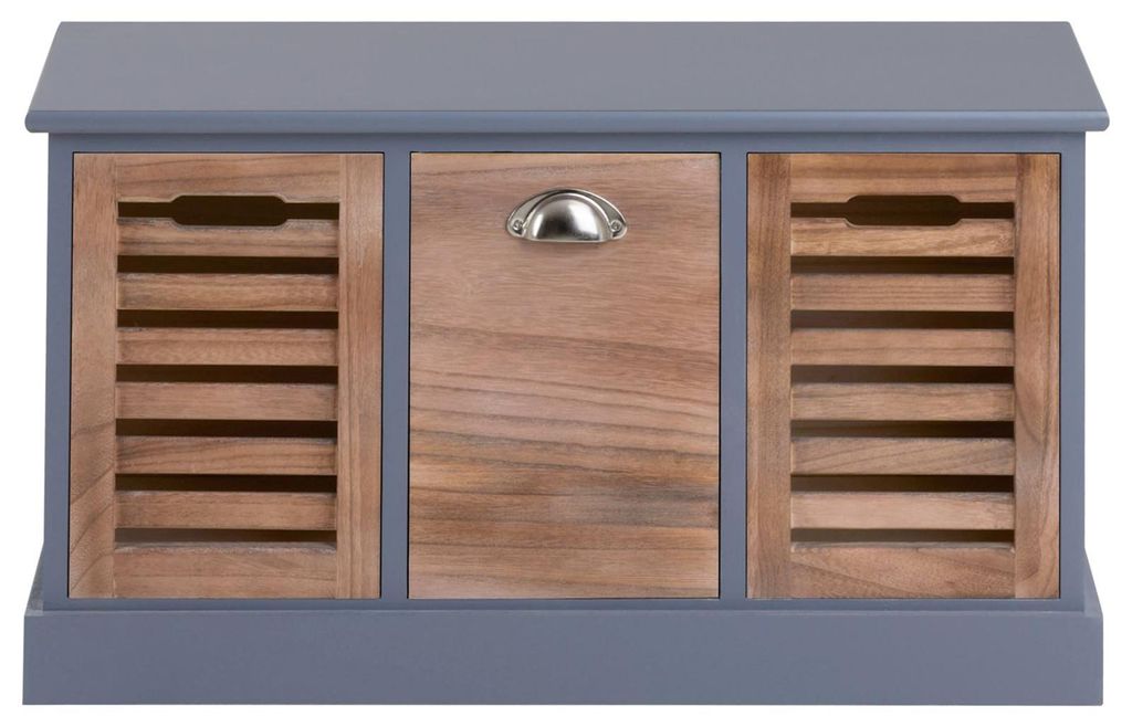 Sitzbank TRIENT im Vintage Look grau/natur Garderobenbank Produktbild 