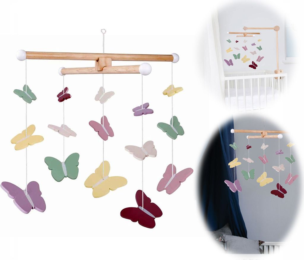 JaBaDaBaDo 3D Holz Mobile Schmetterlinge T273 Baby Kinderzimmer