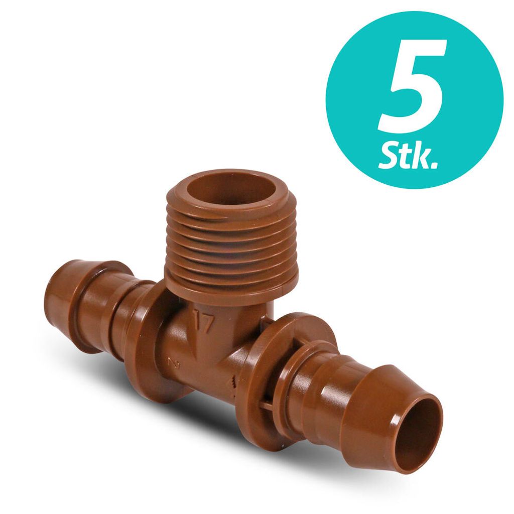 5 Stk. Rain Bird XFS T-Stück 17mm x 1/2'' AG
