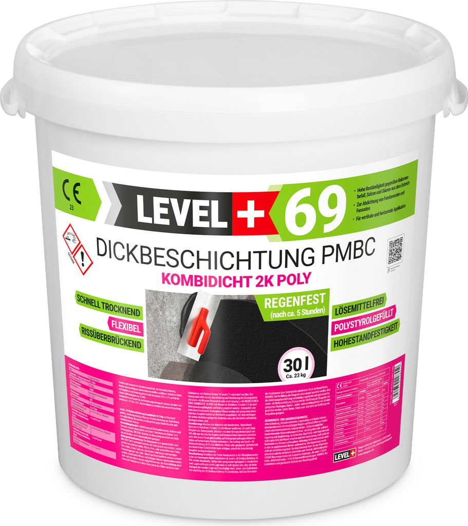 Bitumen Dickbeschichtung 2K Polystyren Keller Fundamente 30L Abdichtung LEVEL+69