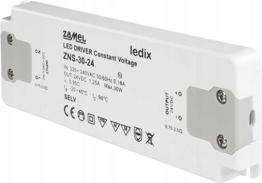 LED-Netzteil Slim 24V DC 30W Typ: ZNS-30-24