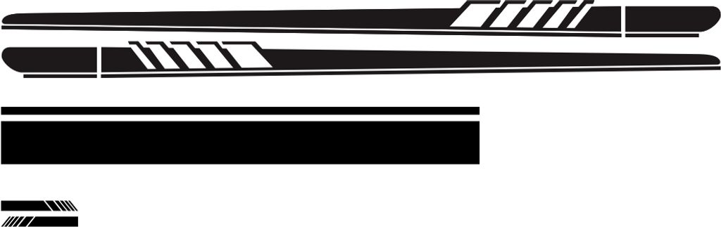 DI Auto-Aufkleber Auto Body Decals Vinyl Seite lange Streifen wasserdicht Selbstklebende Aufkleber schwarz