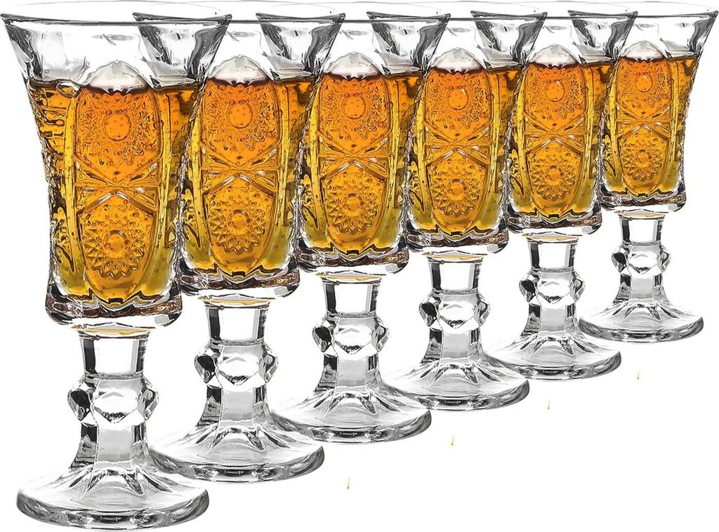 Sherrygläser Set von 6 - bleifreies Glas - klare schwere Basis