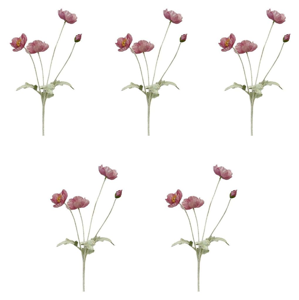 5 künstliche Blumen, 4 Stiele, Kunstseidenblumenstrauß mit 3 Blüten und 1 Knospe für Hochzeiten, Heimpartys, Tischdekoration, Blumengesteck C