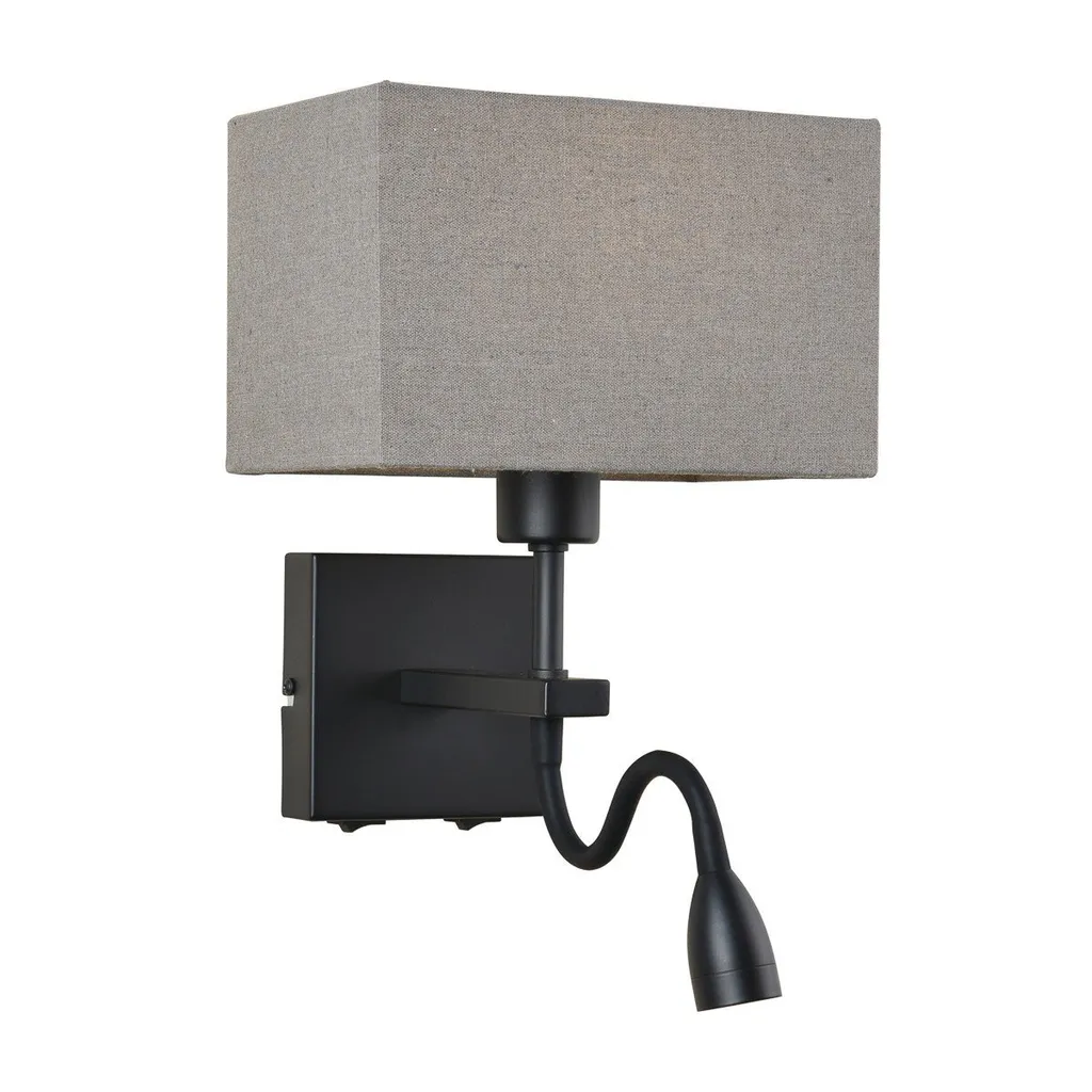 Applique double en tissu NORTE noire et grise - 29x19cm | Italux