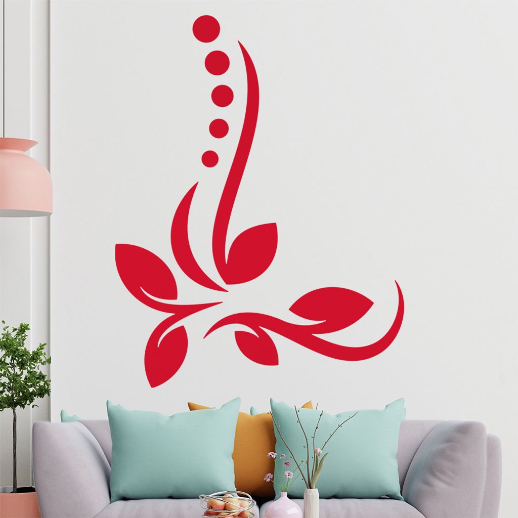 Gras - Linien Punkte Wandtattoo in 6 Größen - Wandaufkleber Wall Sticker - Dekoration, Küche, Wohnzimmer, Schlafzimmer, Badezimmer