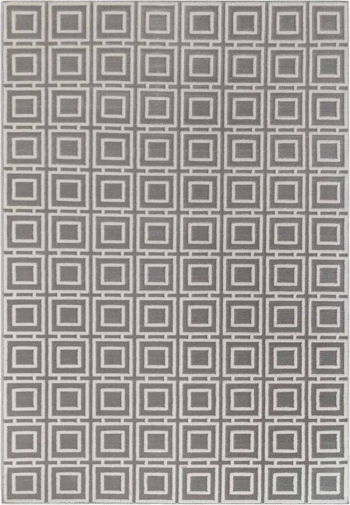 Grand tapis de salon graphique HOWLITE aux motifs losanges modernes