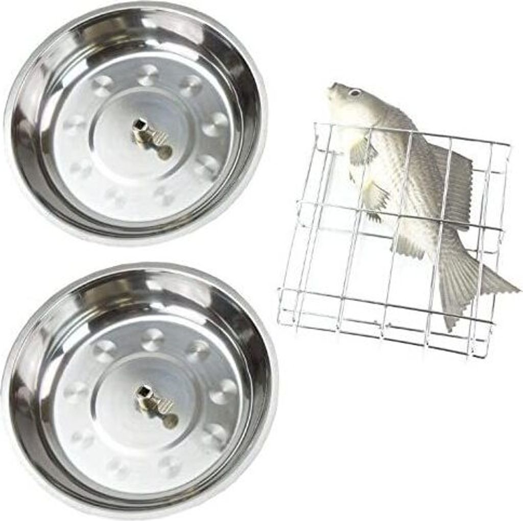 Syntrox Germany Fischkorb-Set mit 2 Schüsseln für Dönergrill Gyrosgrill