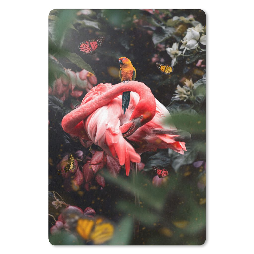 MuchoWow Mauspad Mousepad Flamingo - Vogel - Dschungel 18x27 cm - Mousepads - Maus Mat - Pad - Mausunterlage