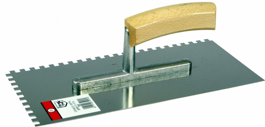 Glättekelle 280 x 130 mm / 8 x 8 mm gezahnt, Kaufmann , rostfrei