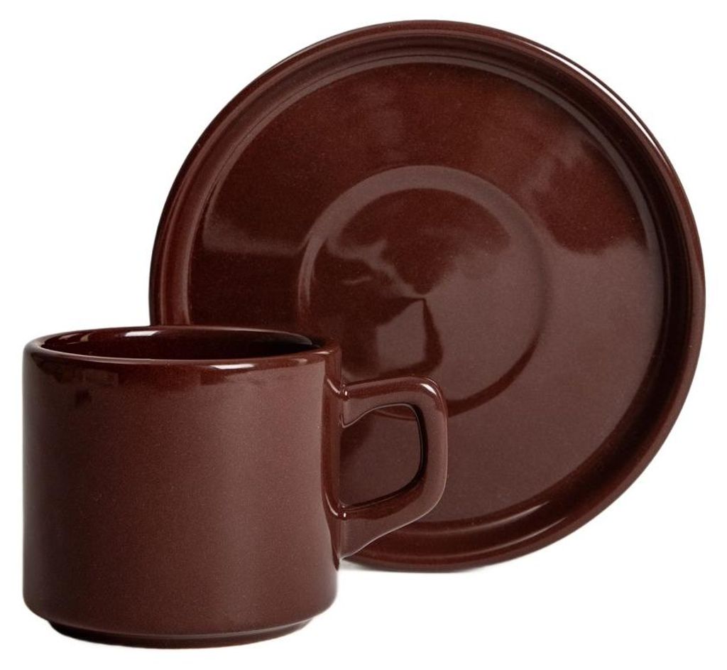 HOMLA Tasse mit Untertasse FAMELIO, braun, 0,2 l Produktbild 