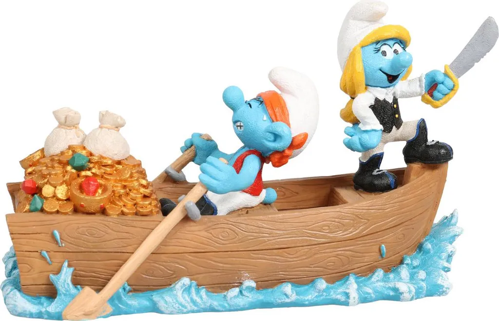 Duo Figurine La Schtroumpfette et Pirate de l'eau - Finition à la Main