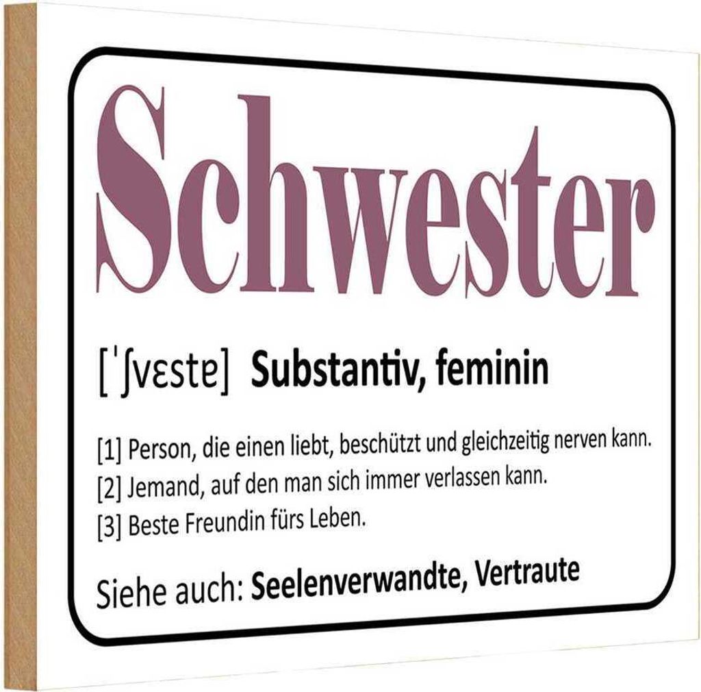 vianmo Holzschild 12x18 cm Schwester Person die einen liebt Spruch Zitat
