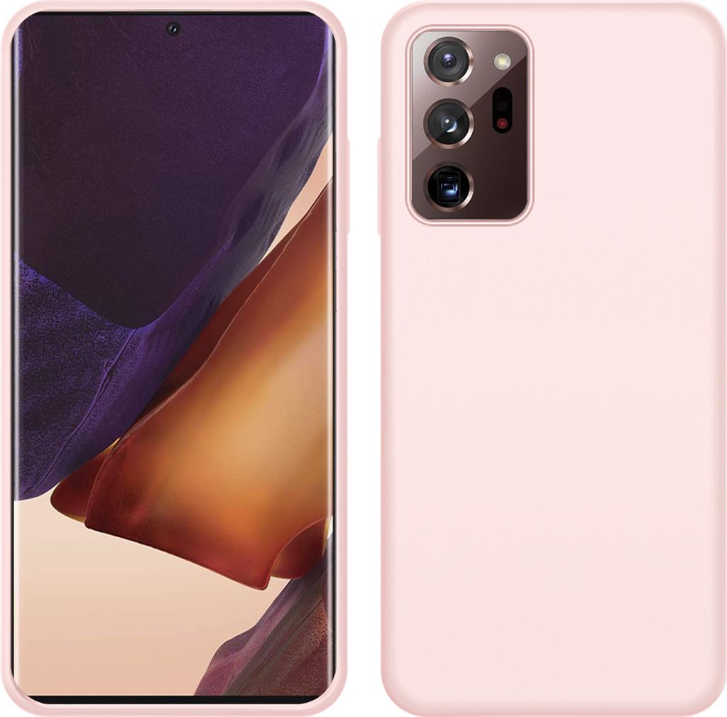 Galaxy Note 20 Ultra Hülle, LaimTop Slim Flüssig Silikon Soft Gel Gummi Stoßfest Kratzfest Schutzhülle für Samsung Galaxy Note 20 Ultra Rosa