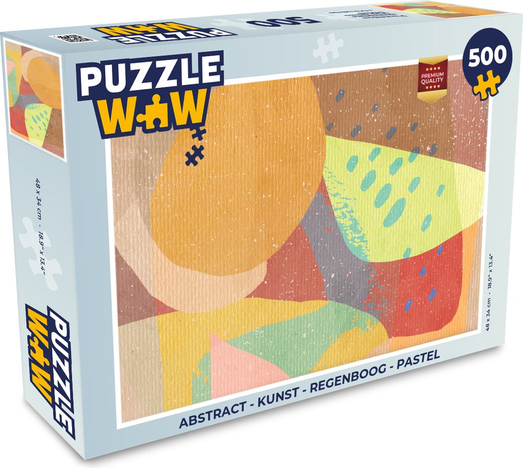 MuchoWow Puzzle 500 Teile Abstrakt - Kunst - Regenbogen - Pastell - 500 Teile - Kinder - Selberbauen - Puzzlespiele