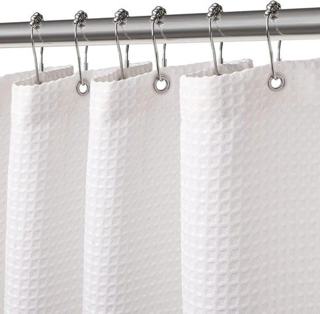 Rideau de douche imperméable blanc en polyester, dimensions 182x182 cm