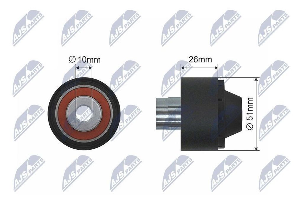 NTY RNK-CT-028 Umlenkrolle Keilrippenriemen für FORD Fiesta Mk5 Schrägheck (JH1, JD1, JH3, JD3) FUSION (JU) Fiesta Mk5 Kastenwagen passend für P...