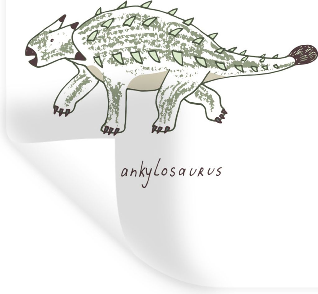 MuchoWow Wandtattoo Wandsticker Wandaufkleber Kinderzimmer - Dinosaurier - Ankylosaurus - Jungen - Mädchen - Kind 40x60 cm Selbstklebend und Rep...