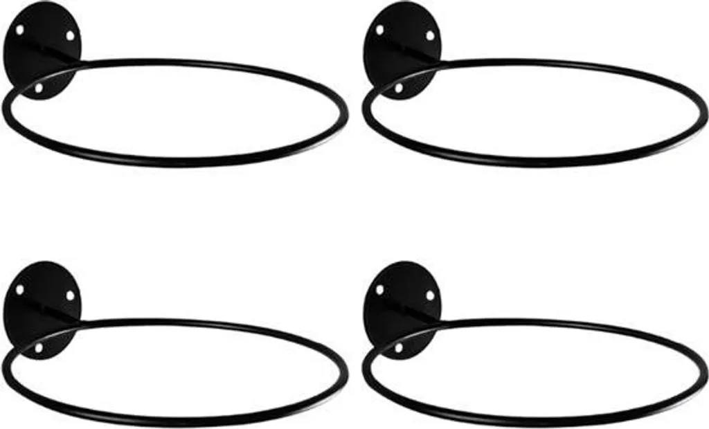 Support Mural Ballon de Sport en Métal Robuste Noir - Lot de 4 Fixations