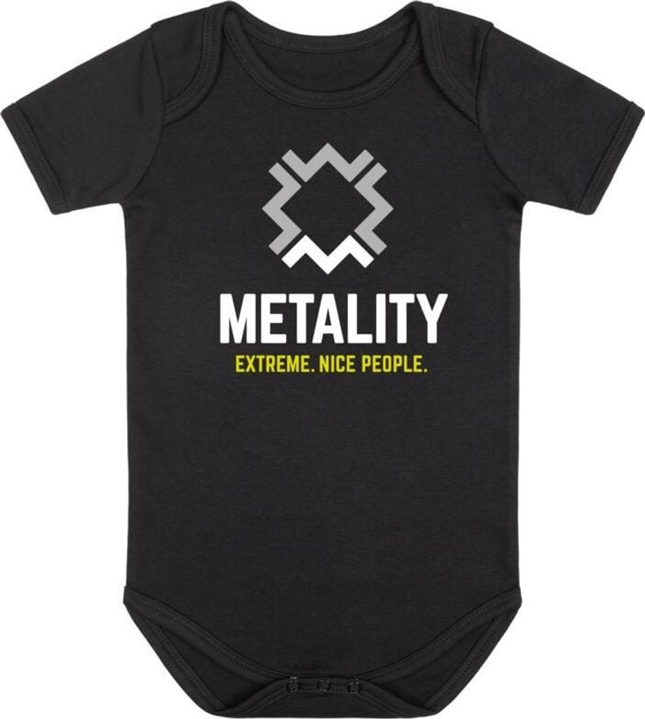 Metality Body Unisex Logo schwarz Band-Merch, Geschenke 100% Baumwolle 68/74