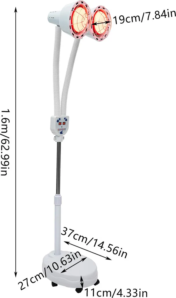 Lampe infrarouge contre mal de dos réglable à télécommande - Blanche - 2