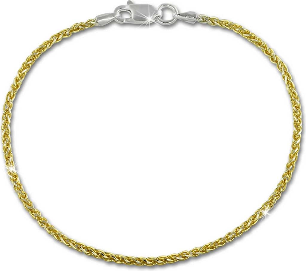 SilberDream 19cm Armband zopf poliert silber vergoldet Damen Schmuck D2SDA2069Y