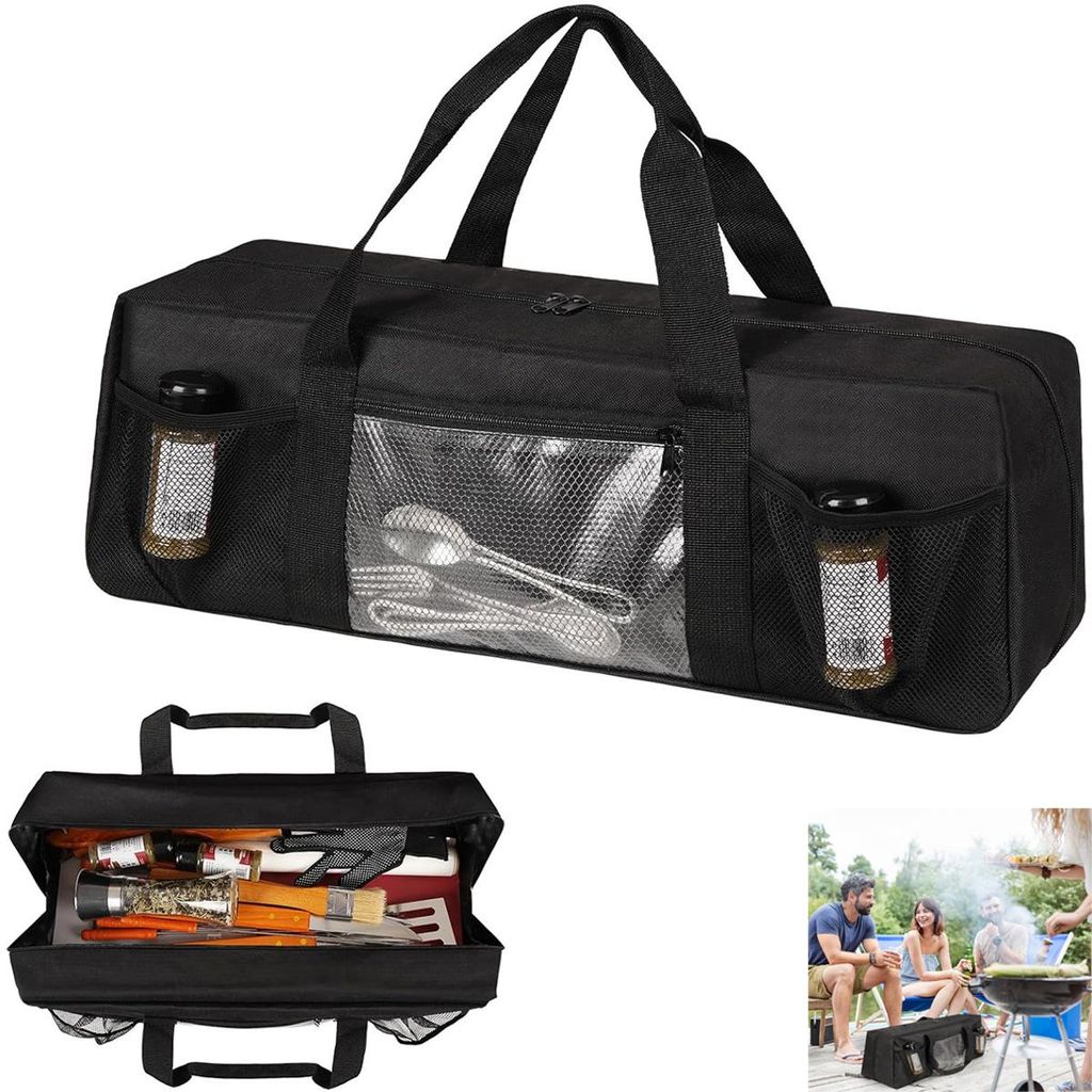 Aufbewahrungskoffer für Grillutensilien im Freien für Werkzeuge bis zu 22 Zoll, großer Grillzubehör-Caddy mit Mehreren Taschen, nur Tasche, 18x...