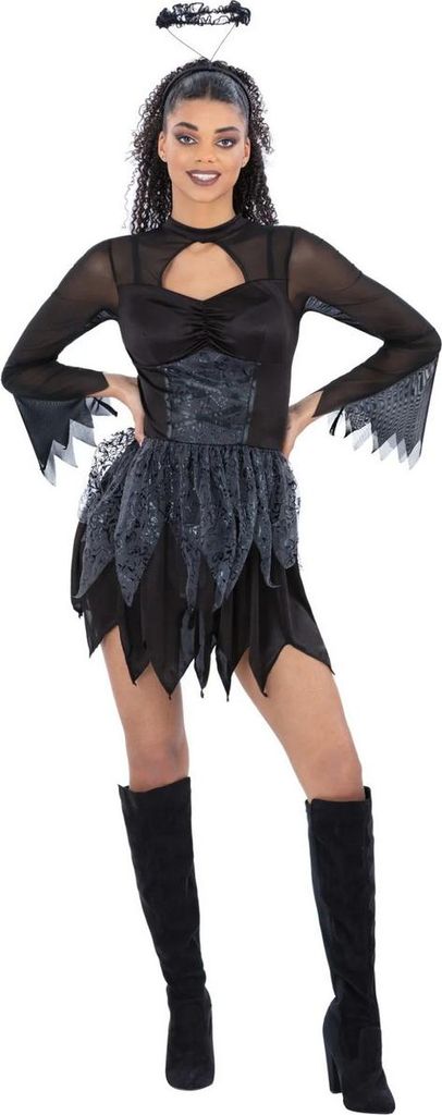 Smiffys - "Fallen Dark Angel" Kostüm für Damen SM3452 (32-34 EU) (Schwarz)