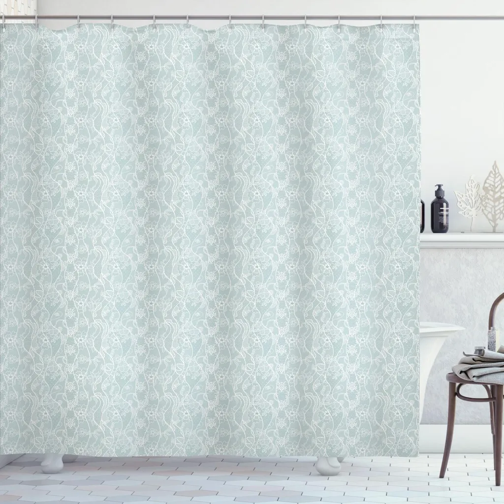 Offerta Tenda Doccia Vintage ABAKUHAUS Bianca 175x200 Tessuto