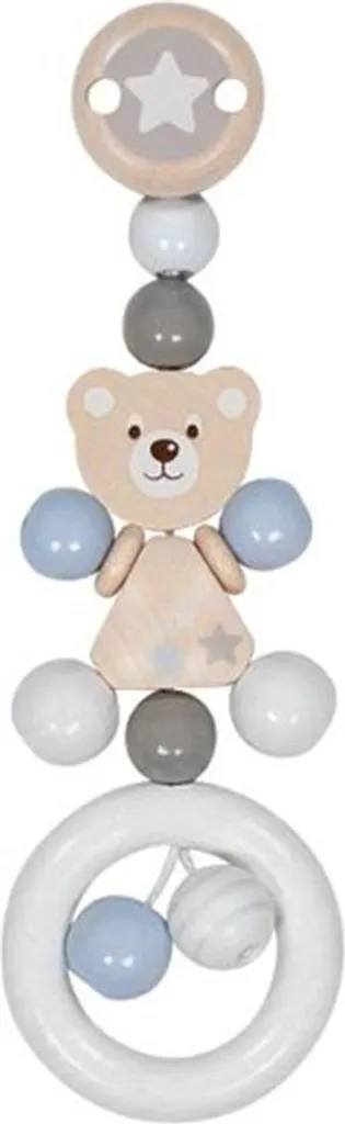 Clip Poussette Ours Goki 65269 Attache en Bois Naturel Mobile Bébé